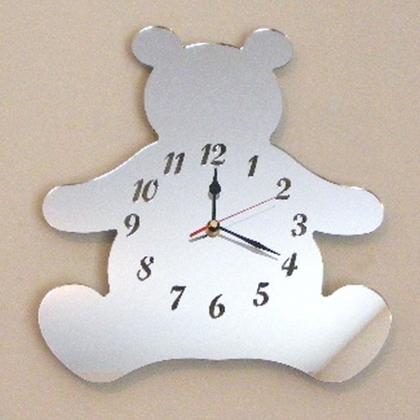 Teddy Bear Clock Mirror - 35cm